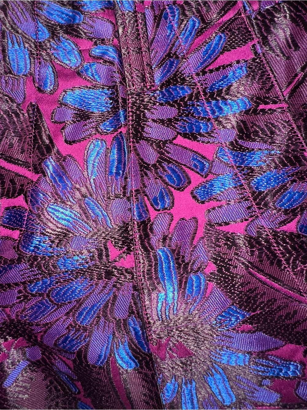 Floral Stretch Crop Pants - Purple/Blue - Picture 7 of 11